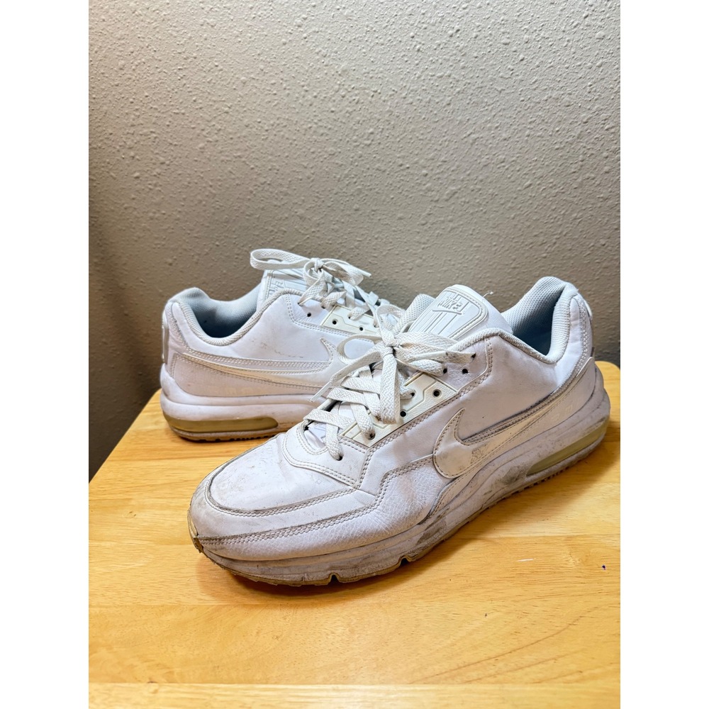 Nike Air Max LTD 3 Mens 13 White Leather Low Top Sneakers 687977-111